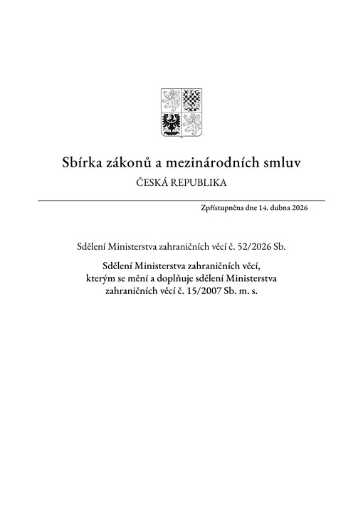 Sbírka zákonů a mezinárodních smluv : Česká republika
