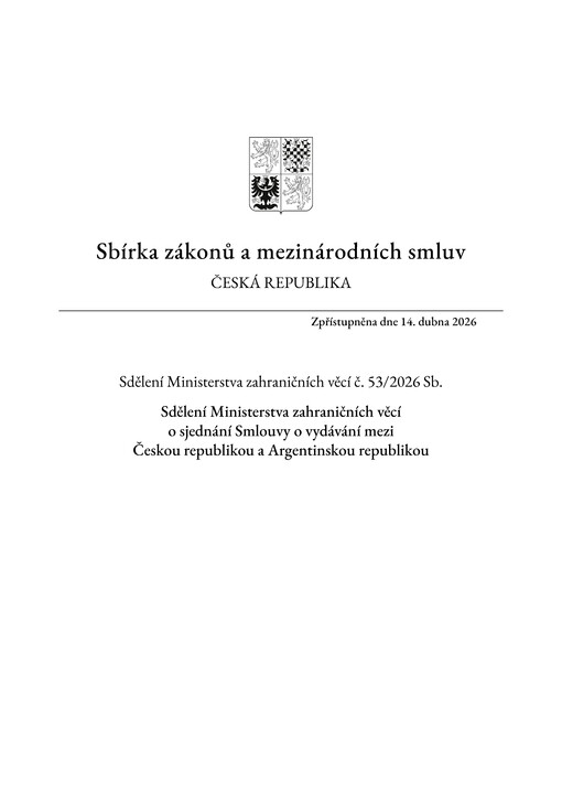 Sbírka zákonů a mezinárodních smluv : Česká republika