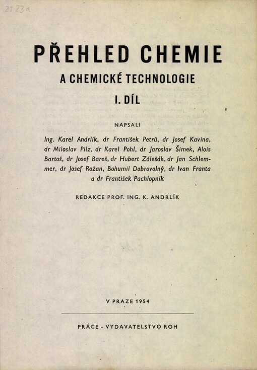 Přehled chemie a chemické technologie: [sborník]