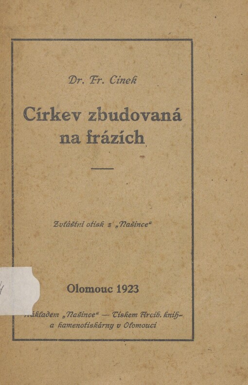 Církev zbudovaná na frázích