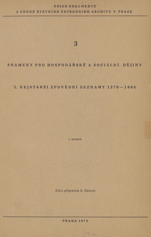 Prameny pro hospodářské a sociální dějiny