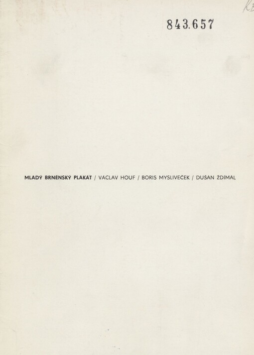 Mladý brněnský plakát: katalog výstavy, Česká Třebová, leden 1980
