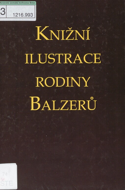 Soupis knižnjch ilustracj rodiny pana Johanna Georga Balzera, to gest, Gregora, Matesa, Franze, Antona Karla a Johanna Karla