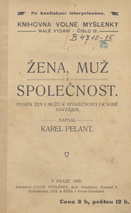 Žena, muž a společnost: poměr žen i mužů k společnosti i k sobě navzájem