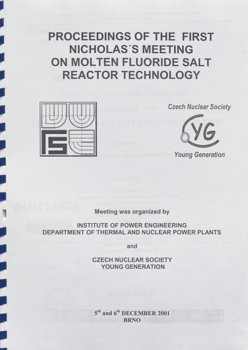 Proceedings of the First Nicholas's Meeting on Molten Fluoride Salt Reactor Technology: 5th and 6th December 2001 Brno