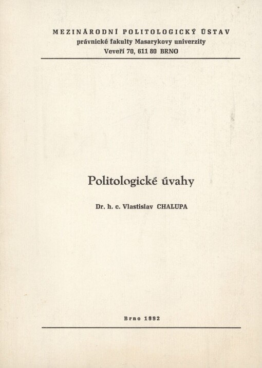 Politologické úvahy