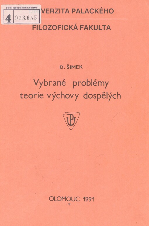 Vybrané problémy teorie výchovy dospělých