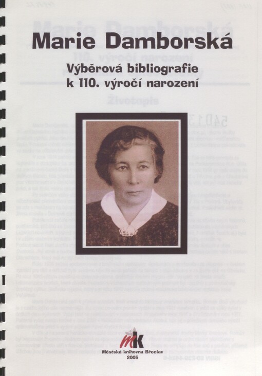 Marie Damborská: výběrová bibliografie k 110. výročí narození