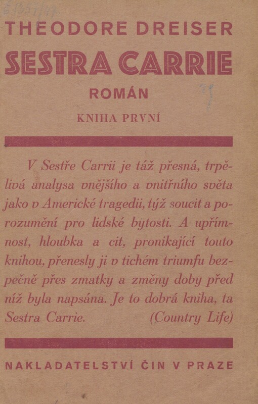 Sestra Carrie: román. Díl první