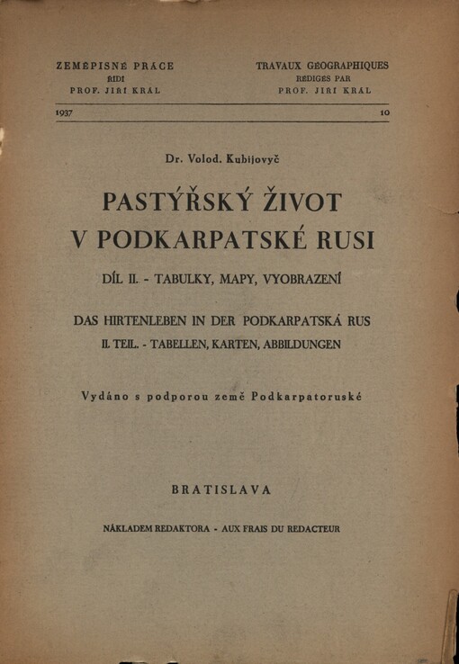 Pastýřský život v Podkarpatské Rusi =: Das Hirtenleben in der Podkarpatská Rus