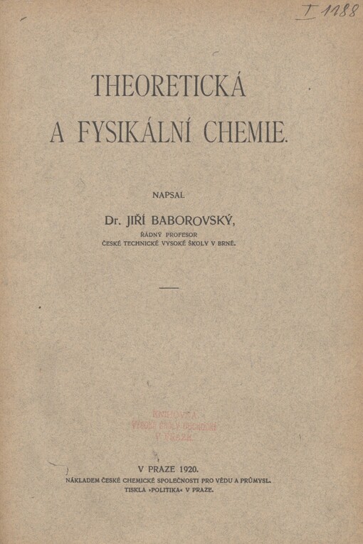 Theoretická a fysikální chemie