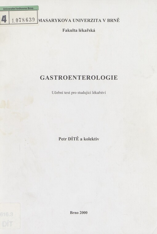 Gastroenterologie: učební text pro studující lékařství