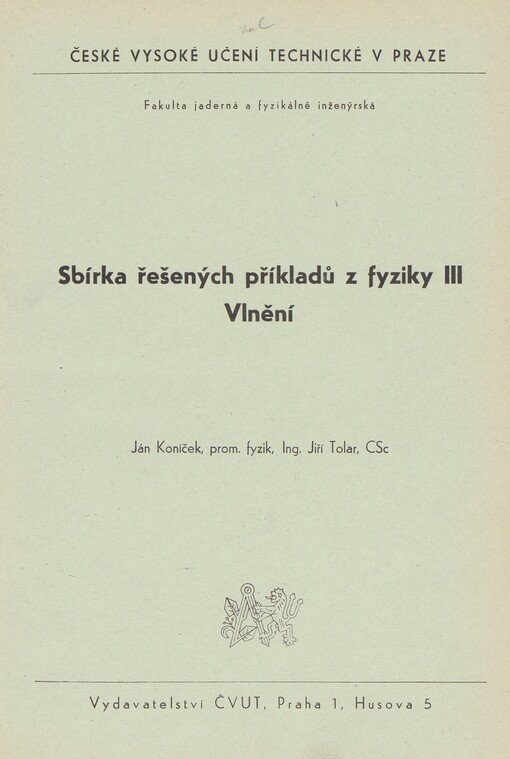 Sbírka řešených příkladů z fyziky III. Vlnění