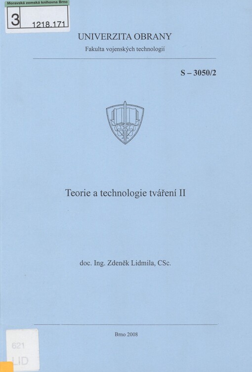 Teorie a technologie tváření II