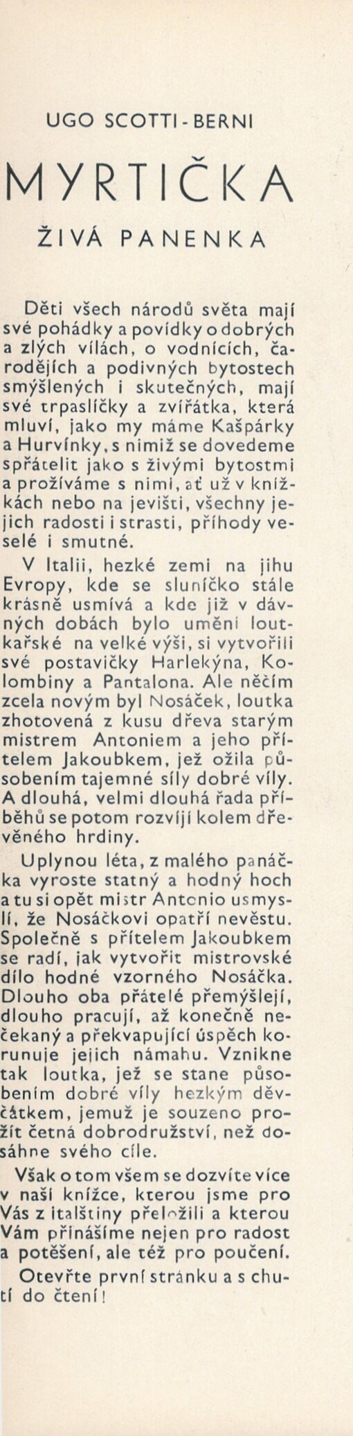 Myrtička, živá panenka