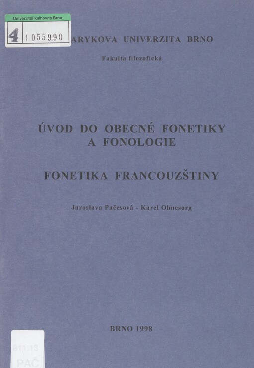 Úvod do obecné fonetiky a fonologie: Fonetika francouzštiny