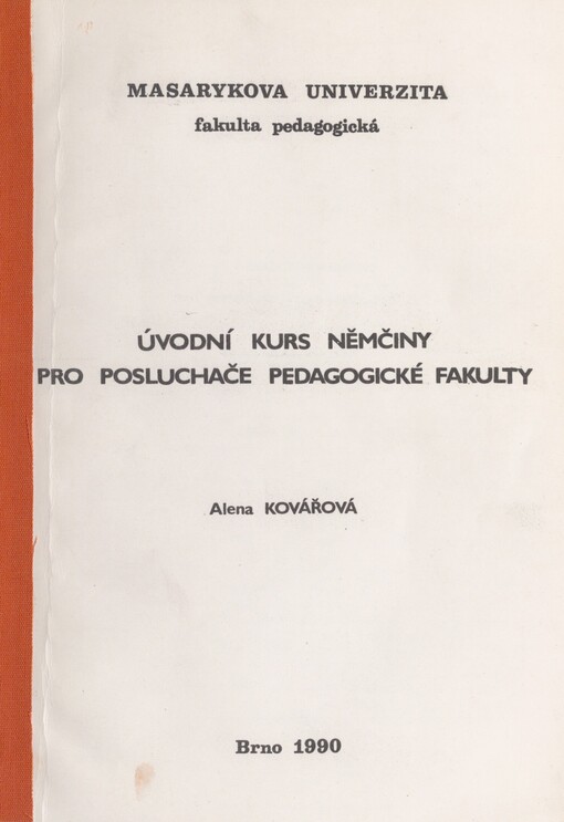Úvodní kurs němčiny pro posluchače pedagogické fakulty