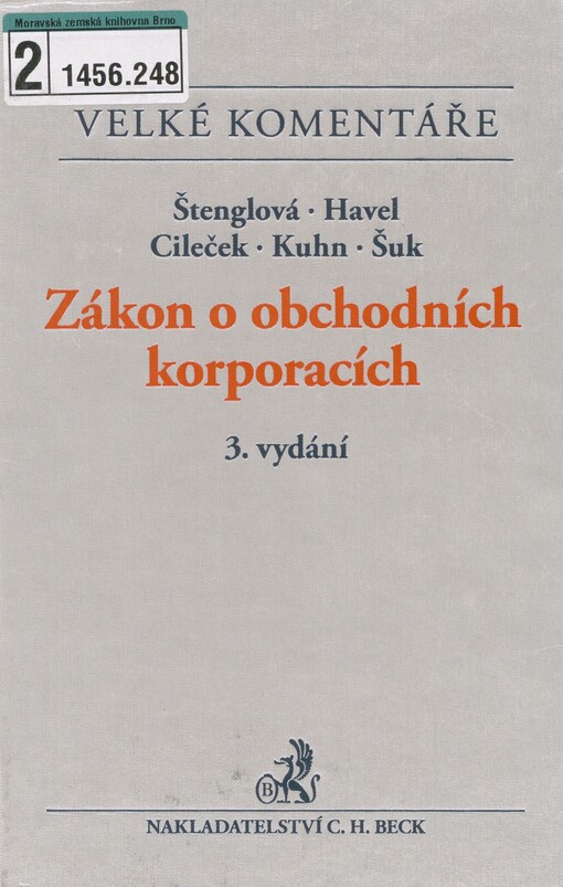 Zákon o obchodních korporacích: komentář