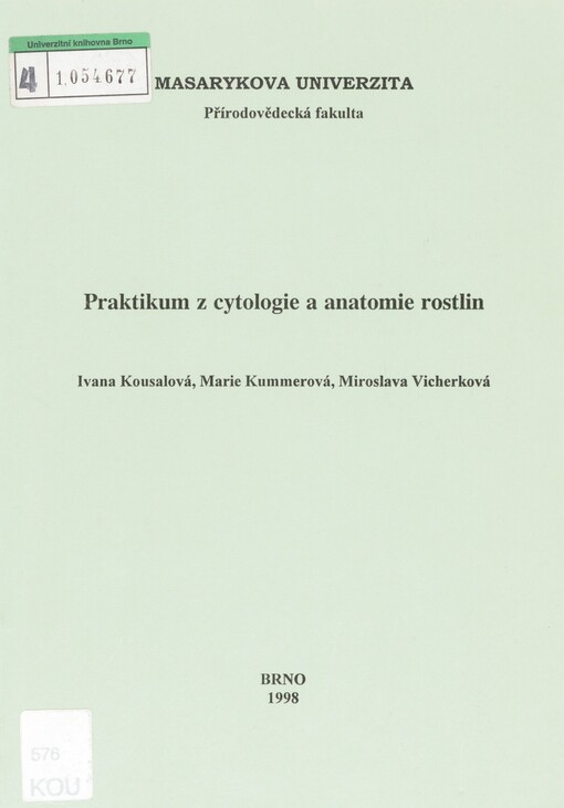 Praktikum z cytologie a anatomie rostlin