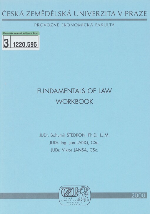 Fundamentals of law: workbook