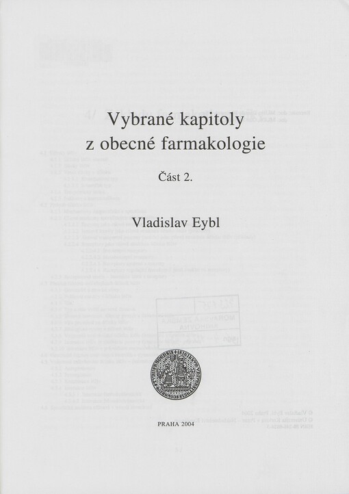 Vybrané kapitoly z obecné farmakologie