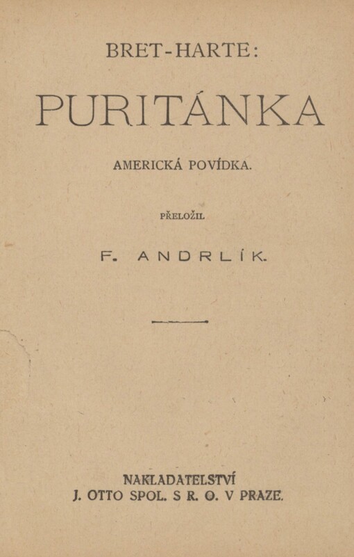 Puritánka: americká povídka