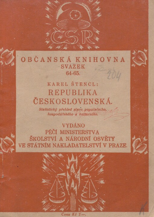 Republika Československá: statistický přehled stavu populačního, hospodářského a kulturního