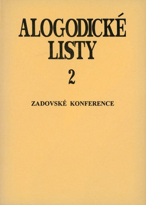 Alogodické listy 2: zadovské konference
