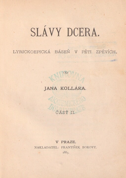 Slávy dcera: lyrickoepická báseň v pěti zpěvích