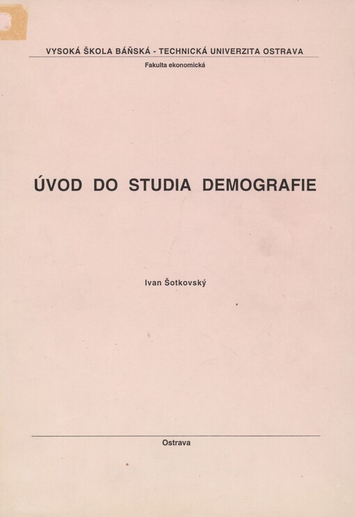 Úvod do studia demografie