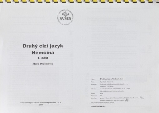 Němčina: druhý cizí jazyk. 1. část