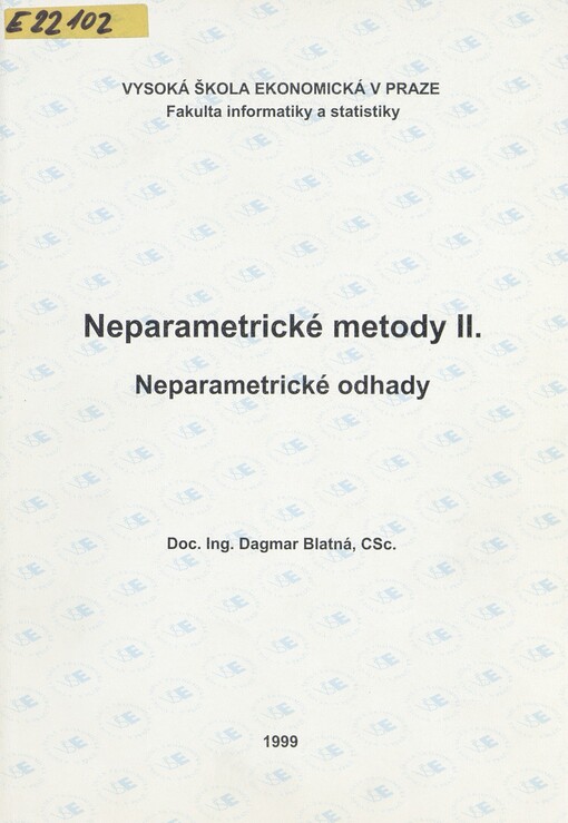 Neparametrické metody II: neparametrické odhady