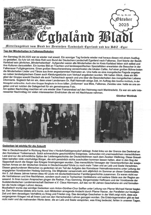 Eghaland Bladl : Mitteilungsblatt des Bundes der Deutschen - Landschaft Egerland und des Balthasar - Neumann - Hauses