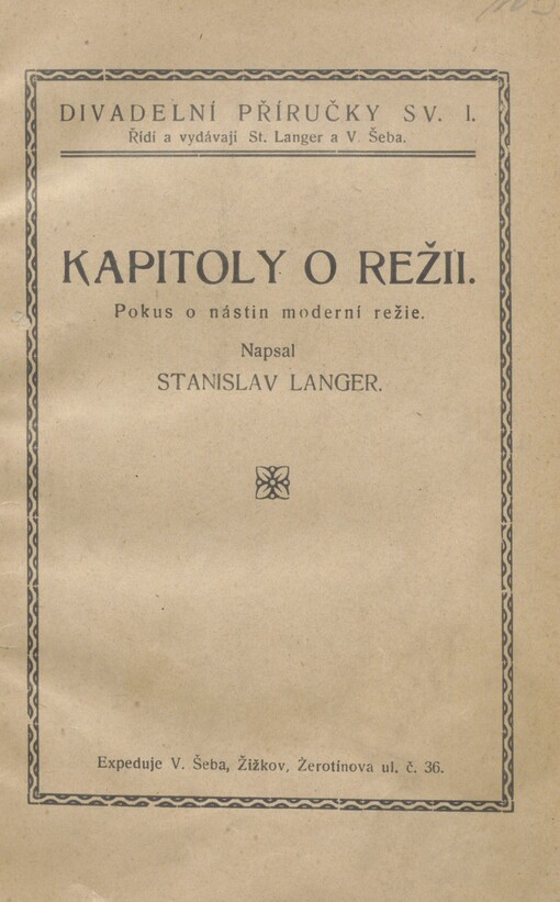 Kapitoly o režii: pokus o nástin moderní režie