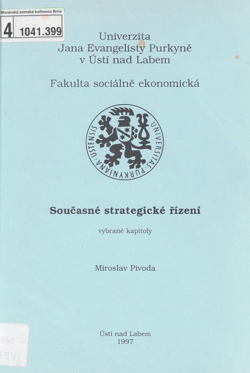 Současné strategické řízení: vybrané kapitoly