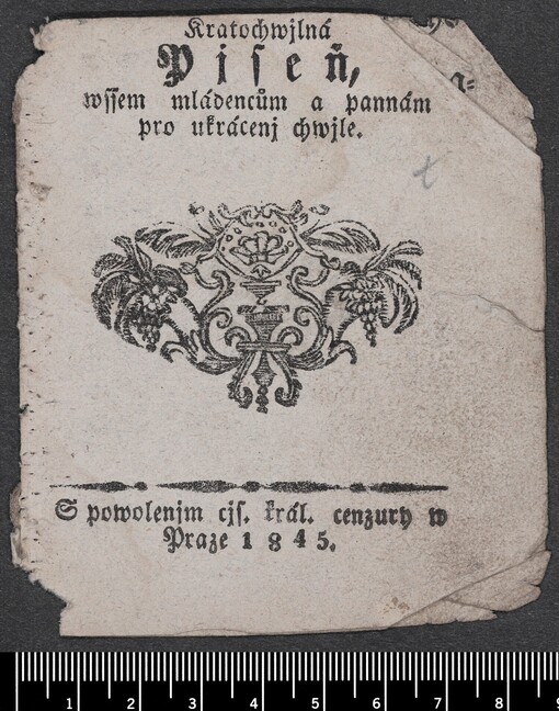 Kratochwjlná Pjseň, wssem mládencům a pannám pro ukrácenj chwjle