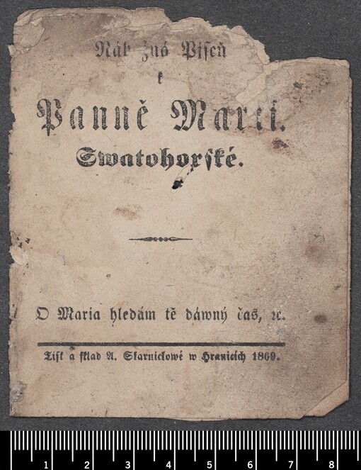 Nábožná Pjseň k Panně Marii. Swatohorské: O Maria hledám tě dáwný čas, etc
