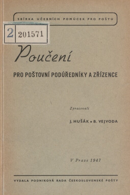 Poučení pro poštovní podúředníky a zřízence