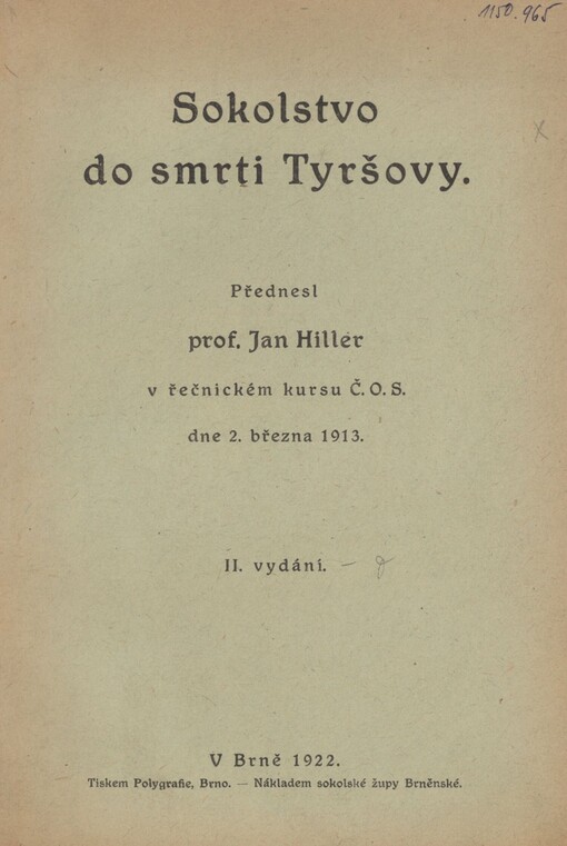 Sokolstvo do smrti Tyršovy