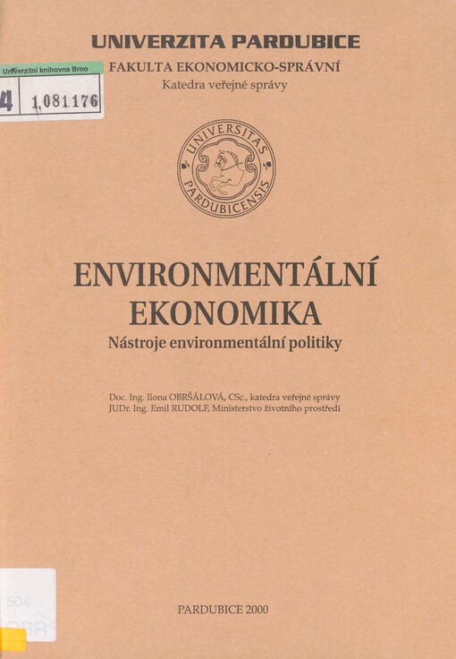 Environmentální ekonomika: nástroje environmentální politiky