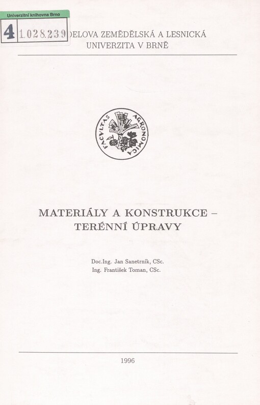 Materiály a konstrukce - terénní úpravy