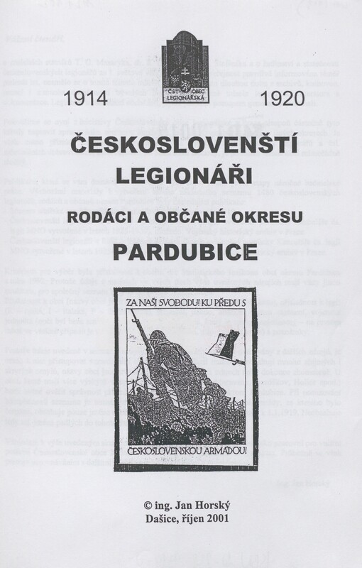 Českoslovenští legionáři - rodáci a občané okresu Pardubice: 1914-1920