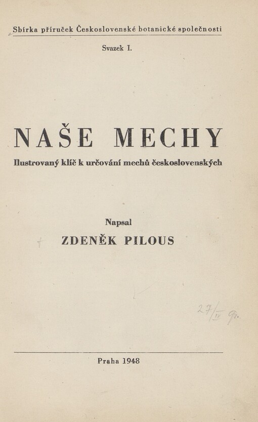 Naše mechy: ilustrovaný klíč k určování mechů československých