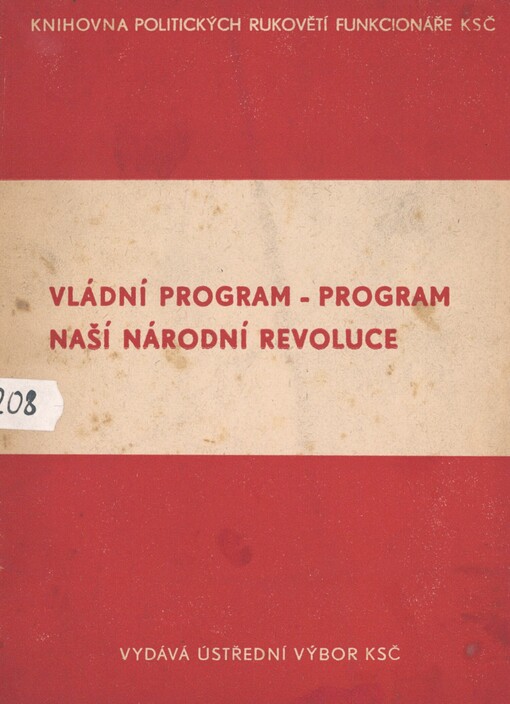 Vládní program - program naší národní revoluce