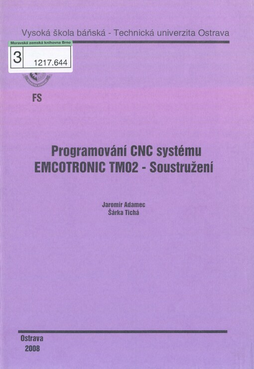 Programování CNC systému EMCOTRONIC TM02 - Soustružení