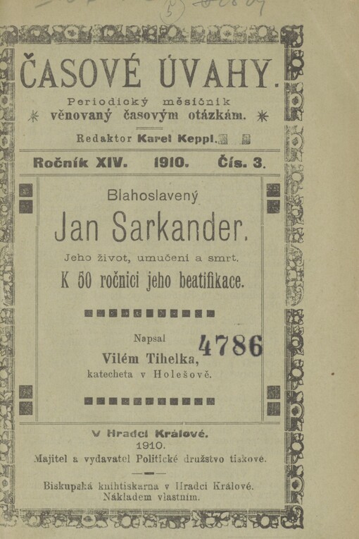 Blahoslavený Jan Sarkander: jeho život, umučení a smrt