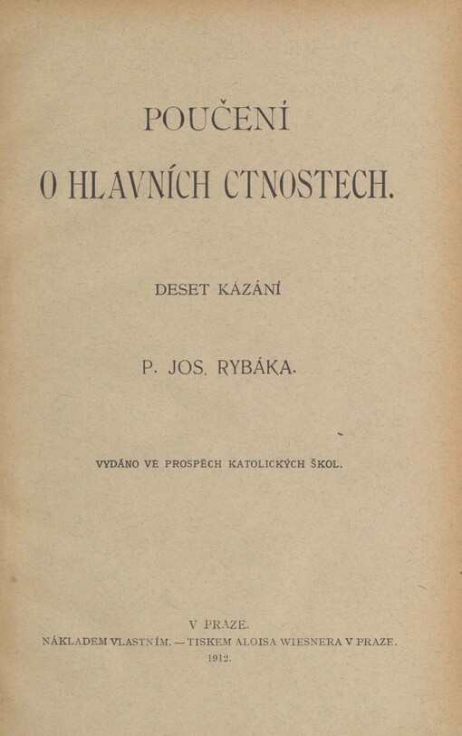 Poučení o hlavních ctnostech