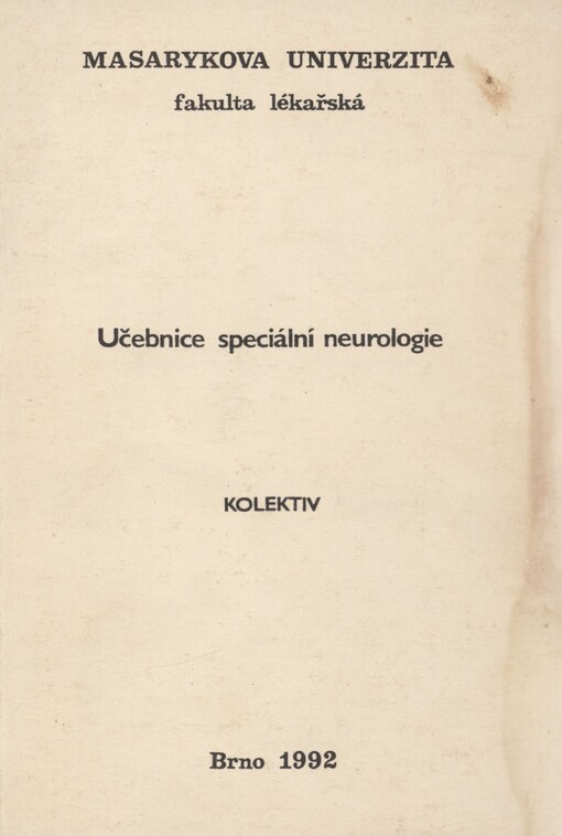 Učebnice speciální neurologie