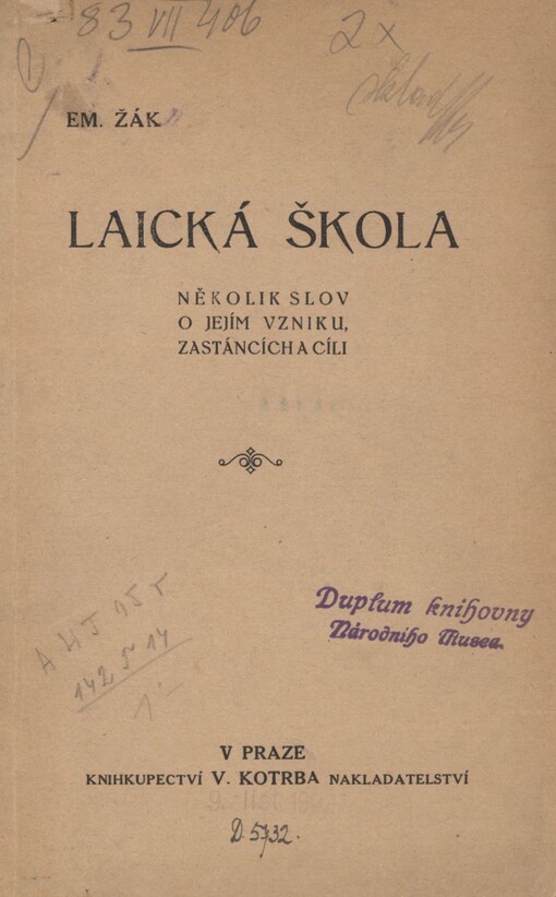 Laická škola: několik slov o jejím vzniku, zastáncích a cíli