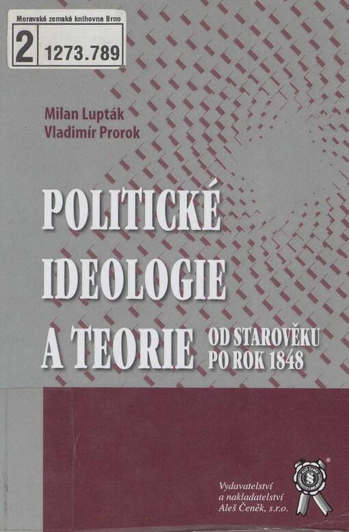 Politické ideologie a teorie: od starověku po rok 1848